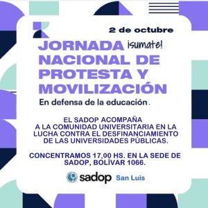 Lee más sobre el artículo JORNADA NACIONAL DE PROTESTA Y MOVILIZACIÓN