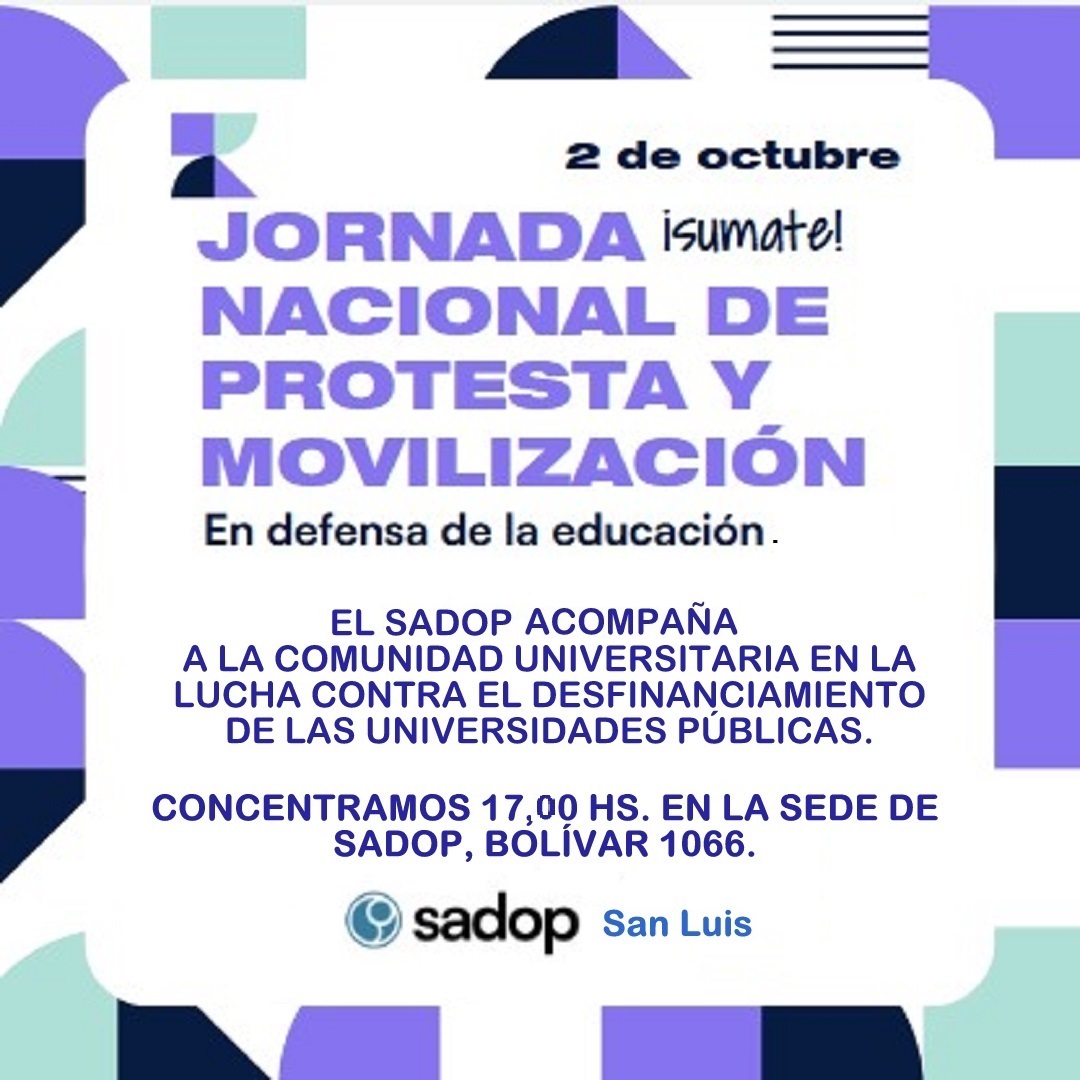 En este momento estás viendo JORNADA NACIONAL DE PROTESTA Y MOVILIZACIÓN