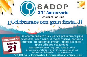 Lee más sobre el artículo 25° Aniversario de SADoP San Luis